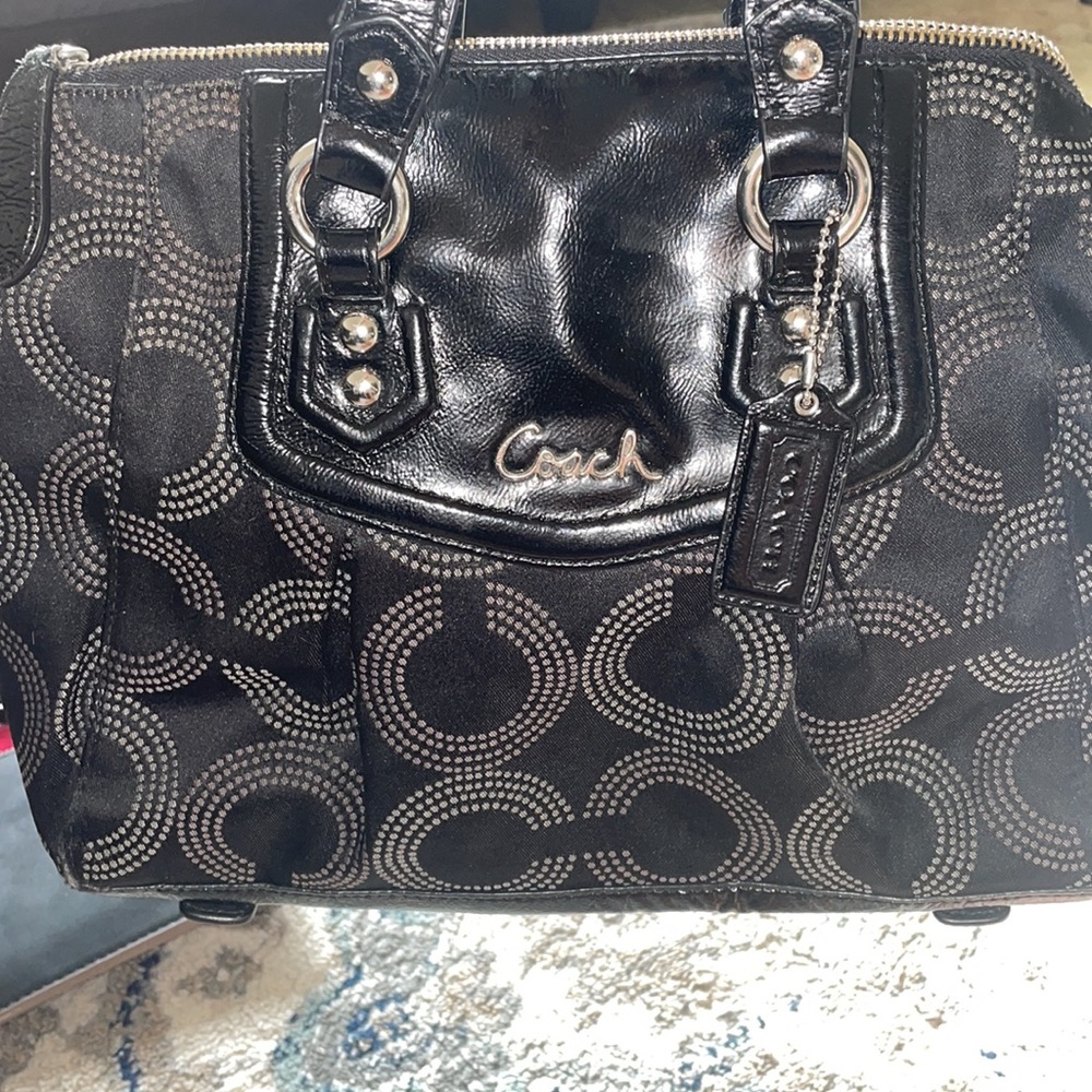 Coach Dotted Op Art  Ashley Satchel Convertible Shoulder Bag